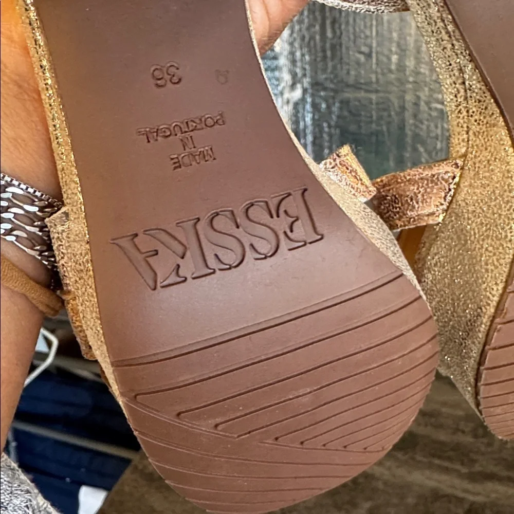 Esska Cleo Gold Heeled Sandals. 36 NEW NO BOX